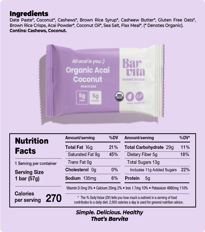 Barvita Acai Coconut Bar