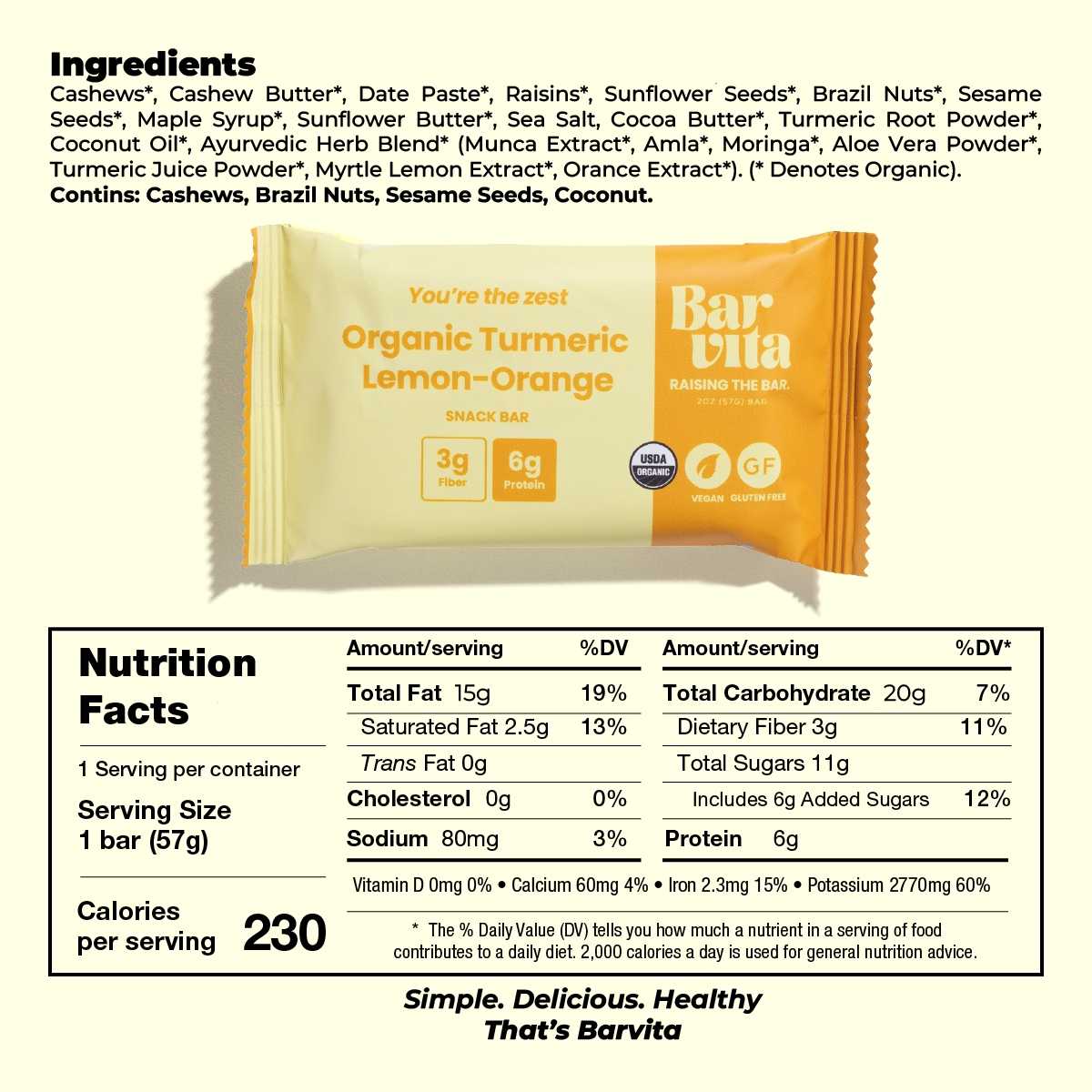 Barvita Organic Turmeric Lemon-Orange